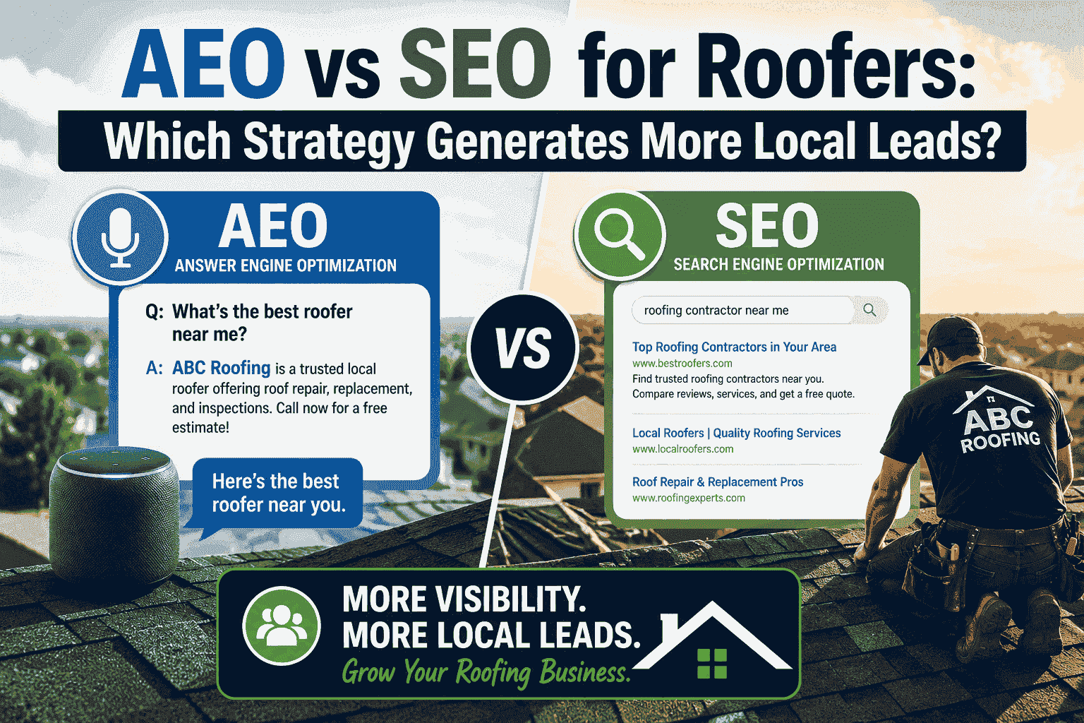 AEO vs SEO for Roofers: Which Strategy Generates More Local Leads?