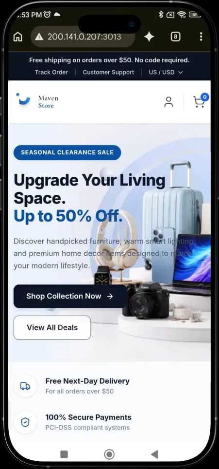 Mobile screen mockup 1