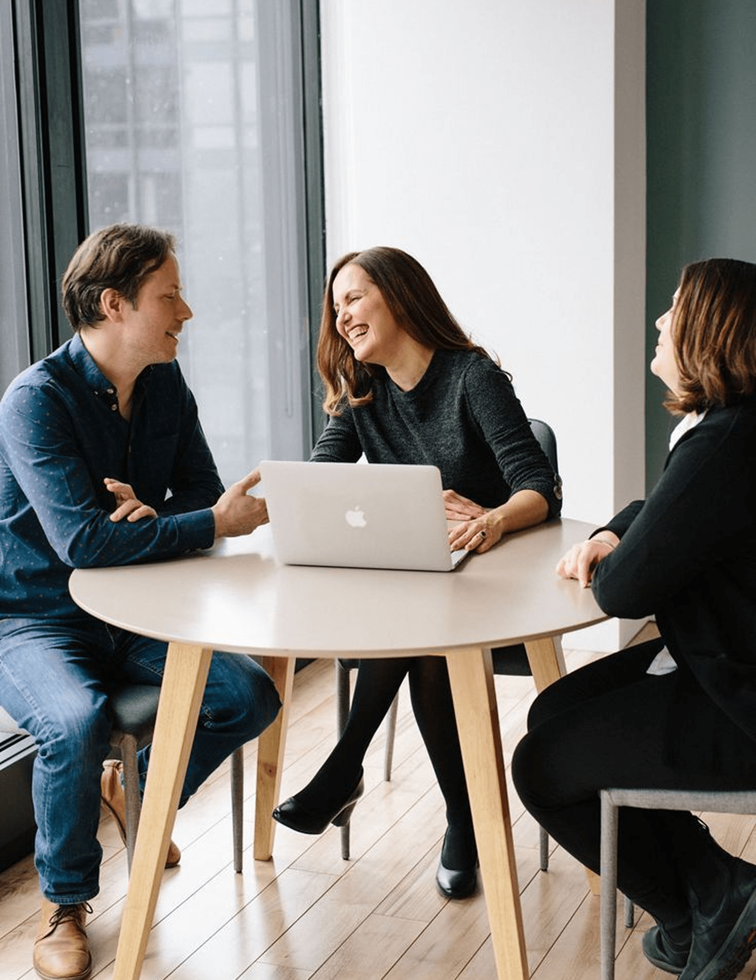 Team working together in an office